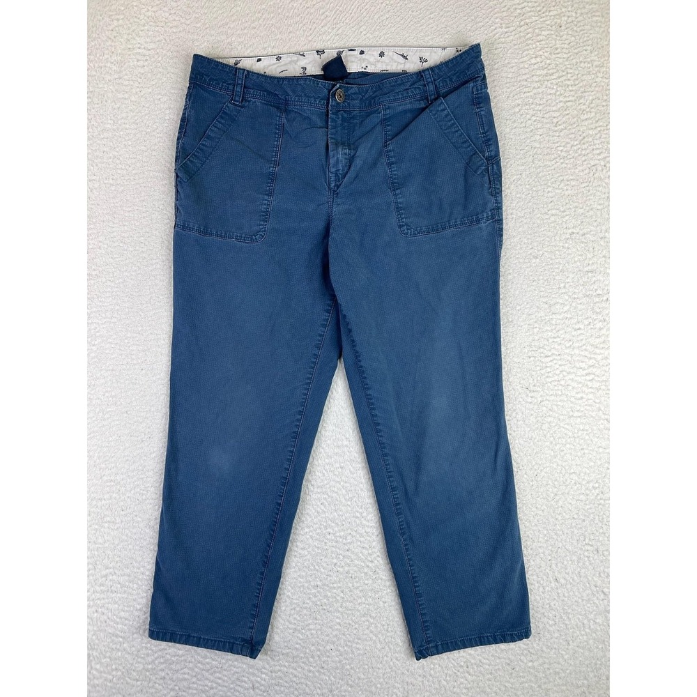 The North Face Womens 12 Blue Twill Crop Chino Stretch Casual Travel Pants